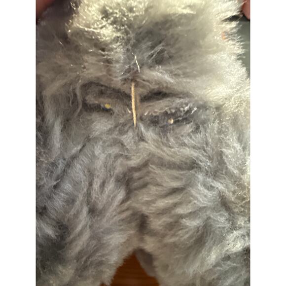 Vintage Dralon Elephant Plush 1950s-1970s German Made Glass Eyes Gray Soft Toy - Picture 16 of 16